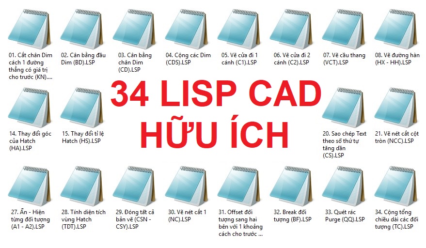 34 Lisp autocad hữu ích dành cho dân thiết kế